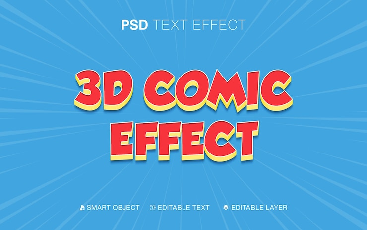 PSD 3d comic text effect