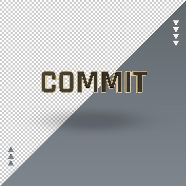 3d commit o ícone de ouro preto renderizando a vista frontal