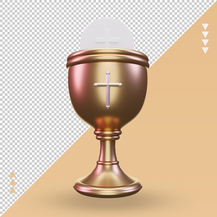 3d, Communion, pâques, icône, rendre, vue frontale