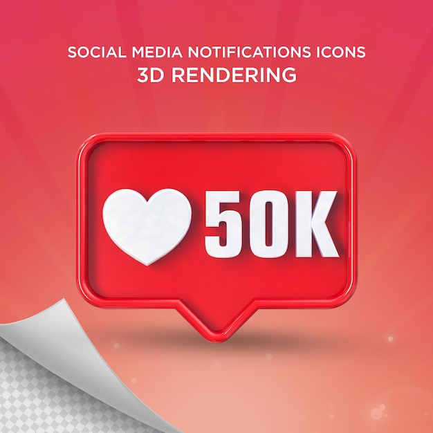 3d como 50k renderizado brillante de instagram psd premium