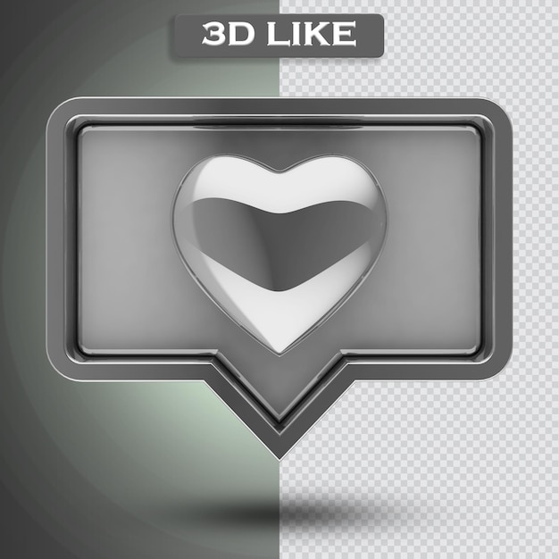3D como icono con corazón