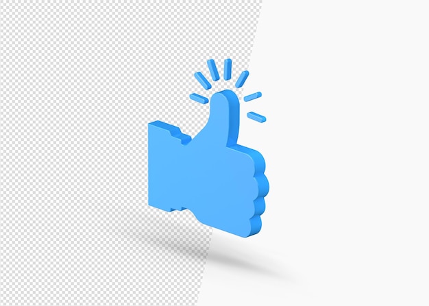 PSD 3d como símbolo o pulgar hacia arriba o icono recomendado