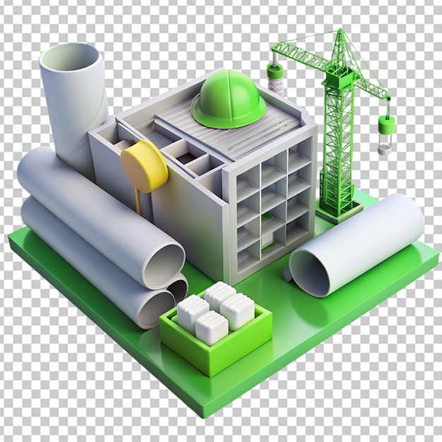 PSD 3d composition isométrique de l'industrie