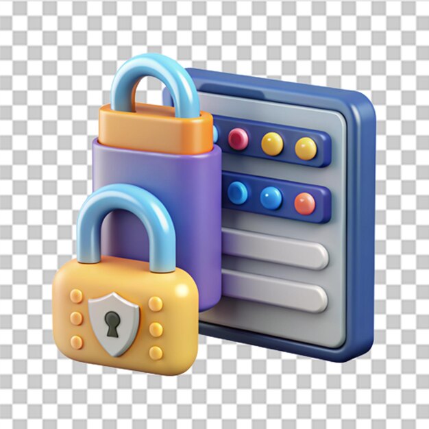 3d computer and protect personal data cyber security concept padlock and password icons user authorization sign in to account authentication page trendy and modern vector in 3d style