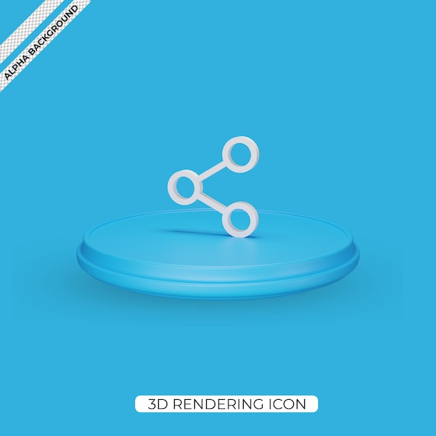 3D Condividi icona rendering isolata