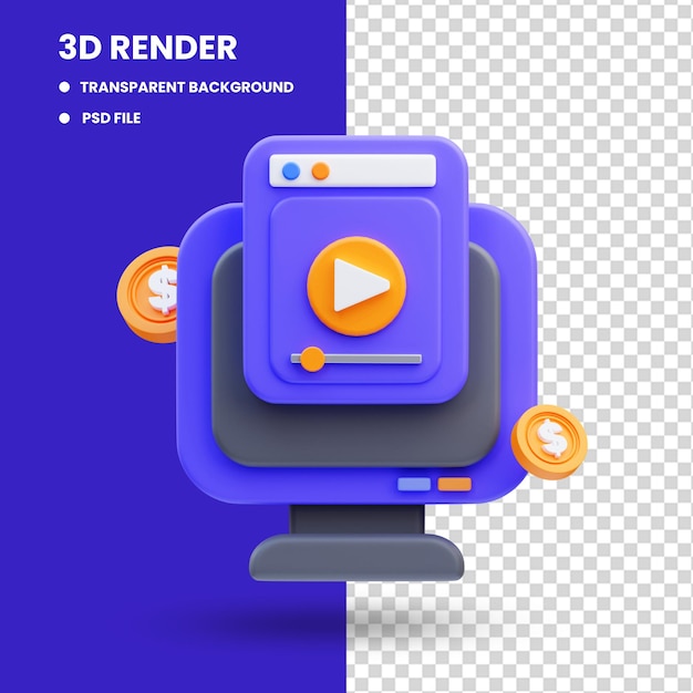 3D-Content-Marketing-Monitor-Symbol-Illustrations-Rendering