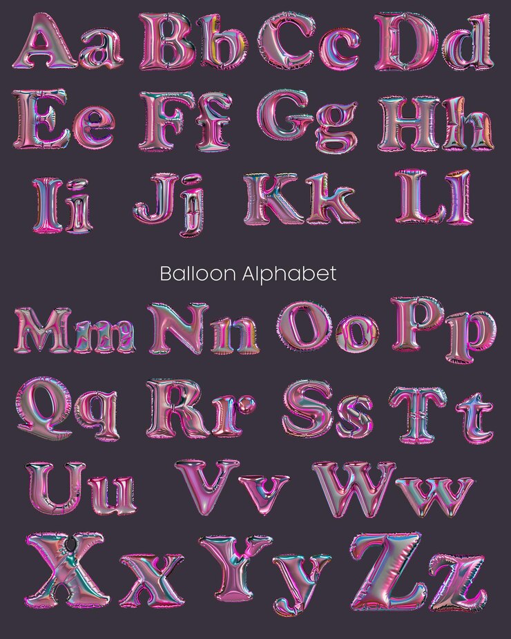 PSD 3d cooper aufblasbare luftballons buchstaben psd transparent 2