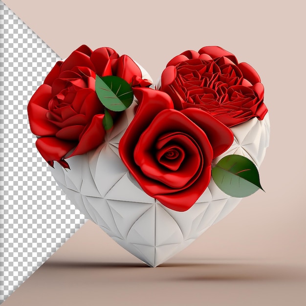 3d corazón blanco día de la mujer.