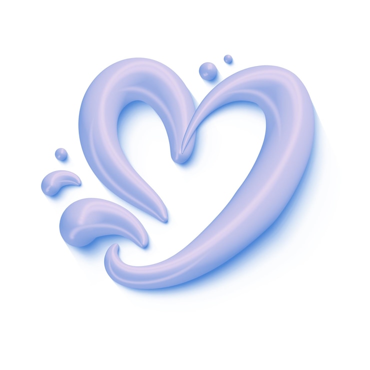 PSD 3d corazón caligráfico amor aislado sobre fondo blanco aislado png transparente romántico