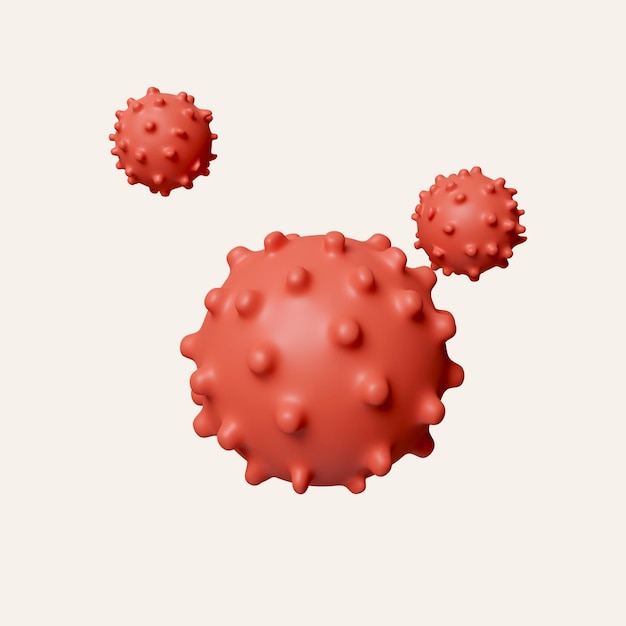 PSD 3d corona virus covid 19ncp coronavirus ncov denotado es el icono del virus de arn de cadena única aislado en un fondo blanco ilustración de renderización 3d camino de recorte