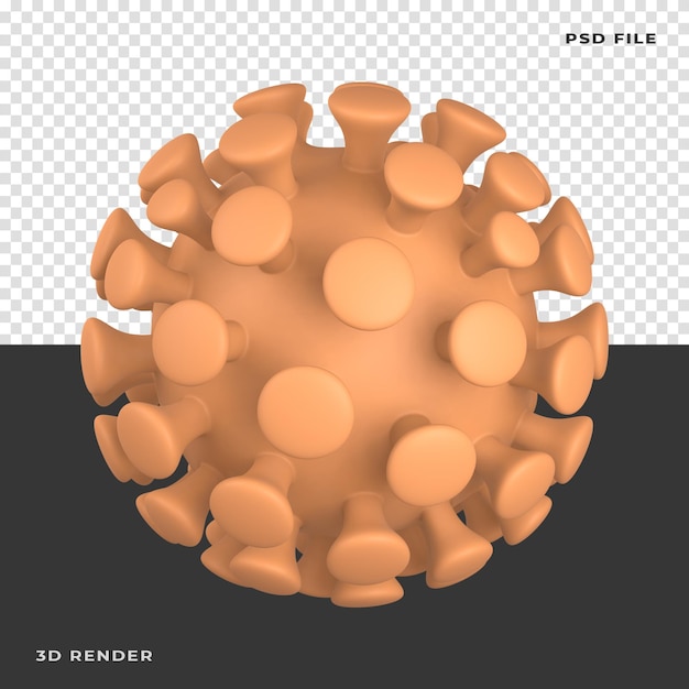 3d corona virus renderizado em fundo transparente