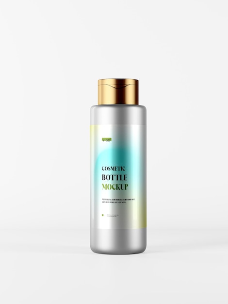 3D Cosmetic Glossy Mockup 3D rendant une bouteille en plastique réaliste Mockup cosmétique