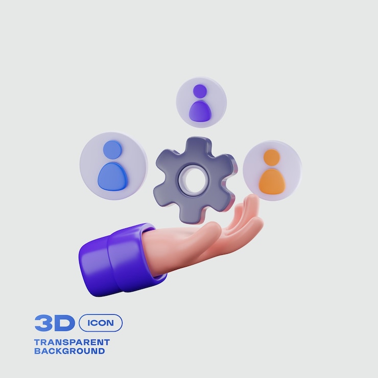 PSD 3d crm system icon png template