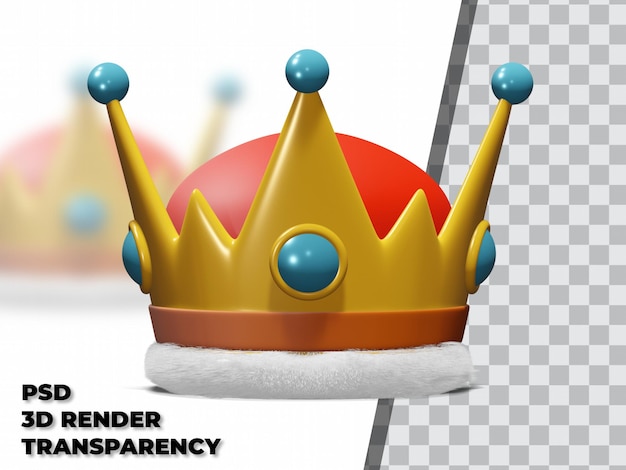 3D Crown with Transparency Background