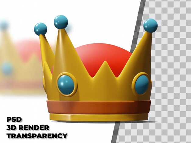 3D Crown with Transparency Background