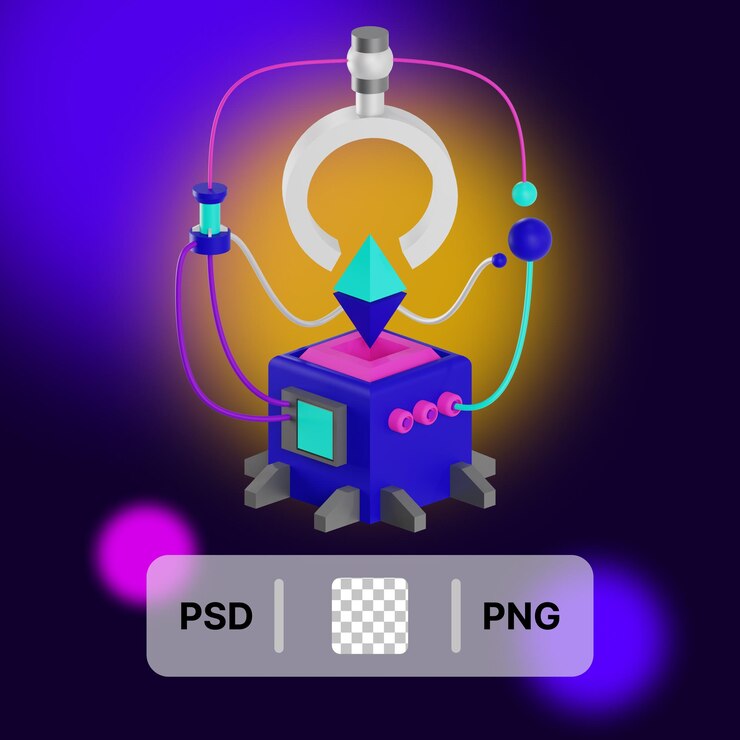 PSD 3d crypto coin illustration