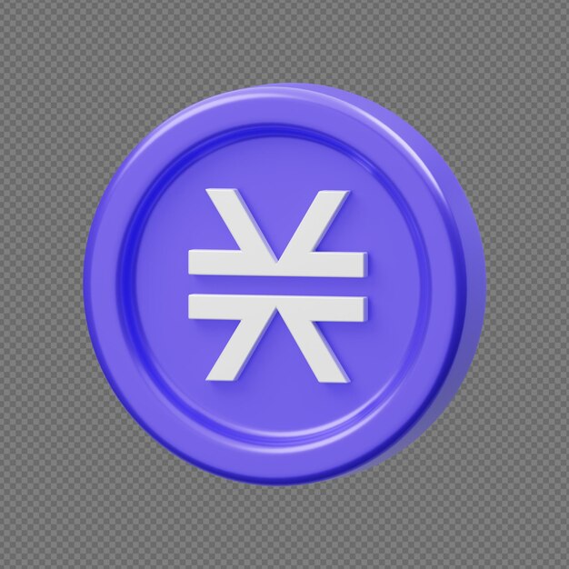 3D Cryptocurrency Icon with transparent background