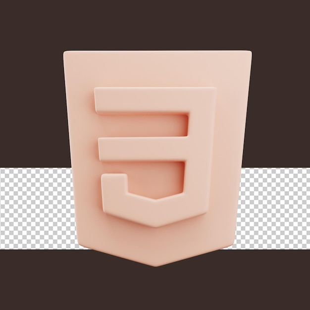 PSD 3d css icon matte élégant rendu