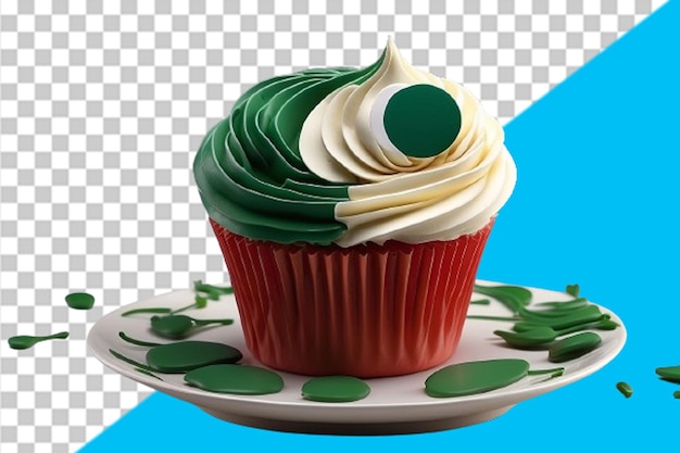 3d-cupcake-design mit pakistanischer flagge