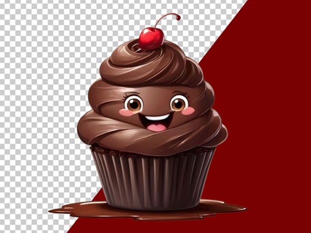 3d-cupcake mit smiley und großen augen