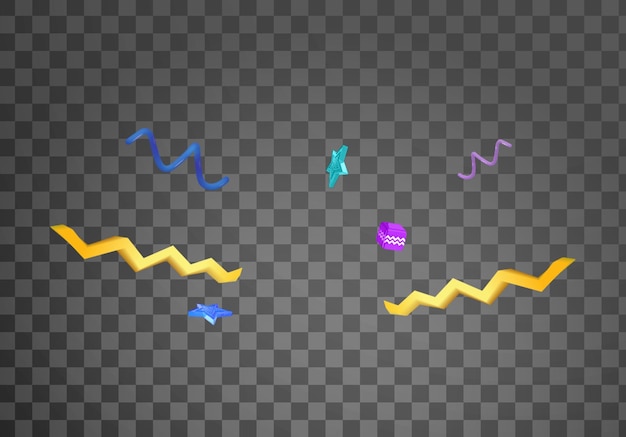 3D Curly Ribbon PNG su uno sfondo trasparente