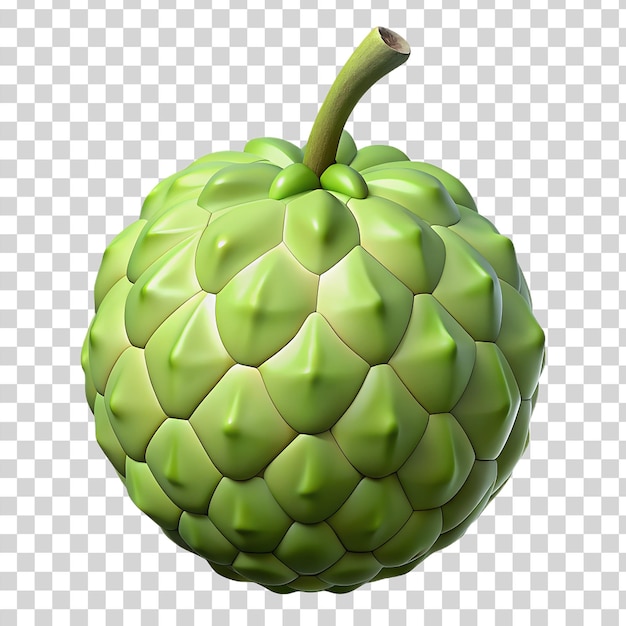 PSD a 3d custard apple on transparent background