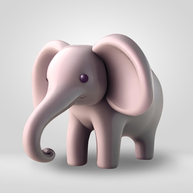 3d cute elephant animal illustration