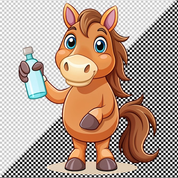 PSD 3d cute horse on transparent background