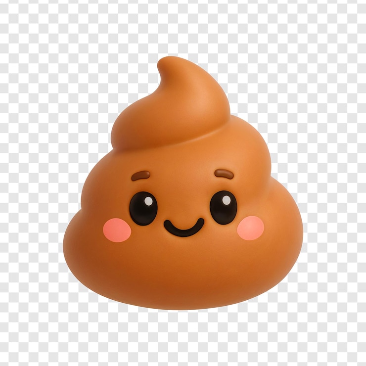 PSD 3d cute smiling poop emoji