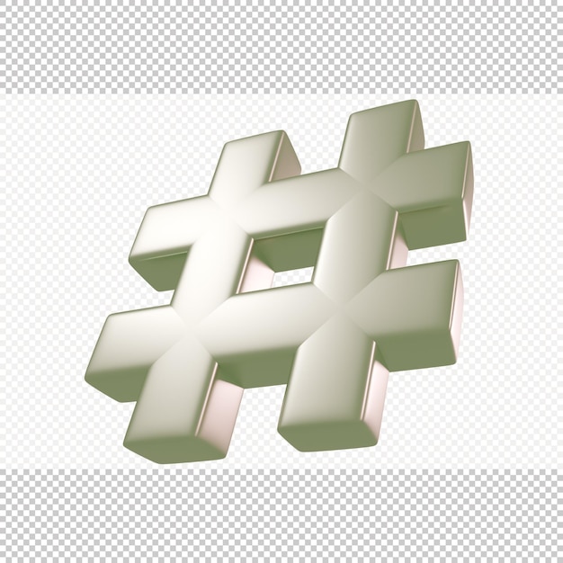 PSD 3d da hashtag