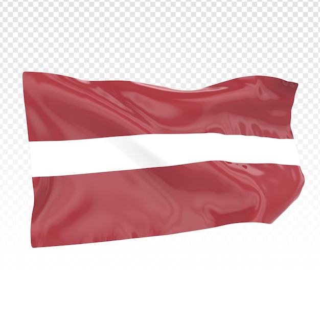 PSD 3d da renderização da bandeira