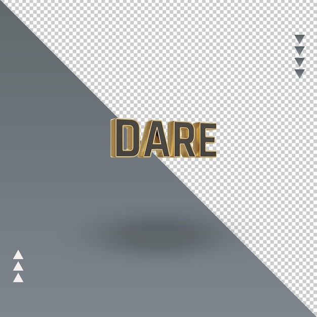 3d dare icono de oro negro renderizado vista izquierda