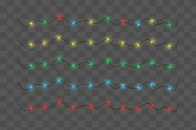 3d dark garlands with color lights