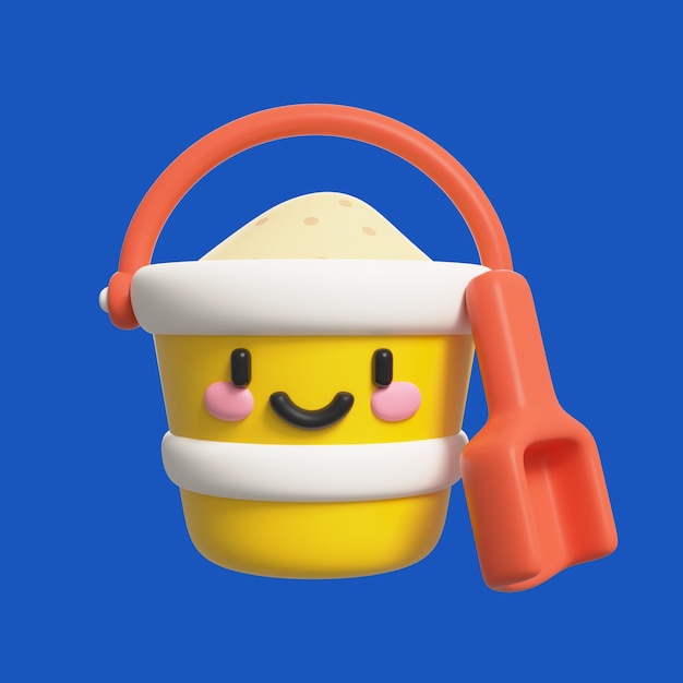 3D-Darstellung auf Kawaii-Sommer-Symbol