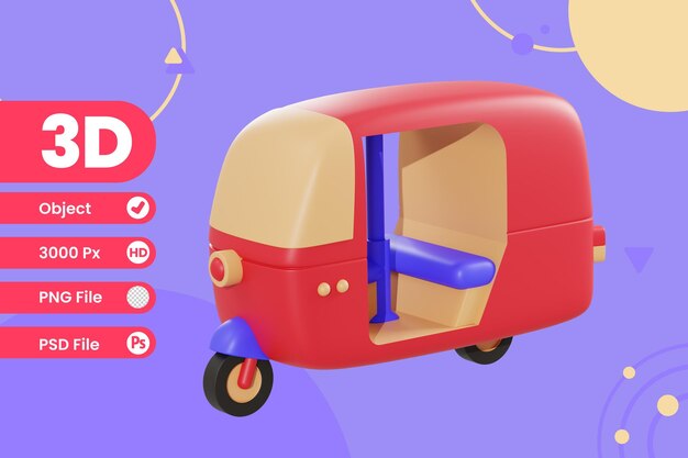 3D-Darstellung bajaj Fahrzeugobjekt