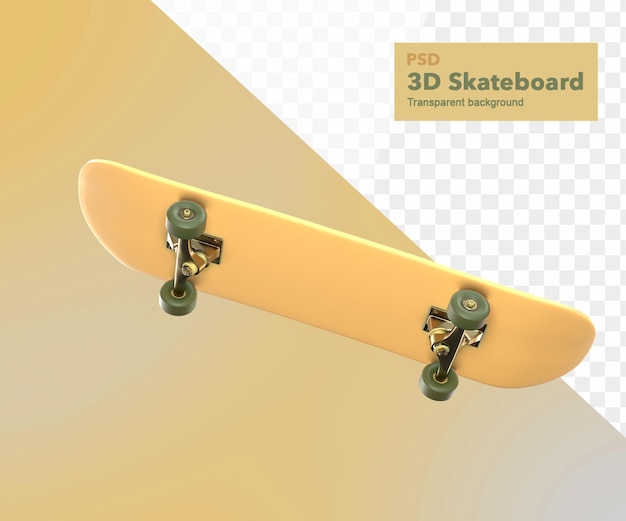 3D-Darstellung Beiges Skateboard