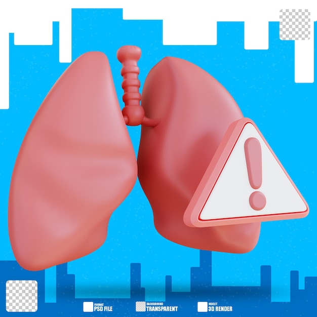 3d-darstellung benachrichtigung über kranke lunge 2