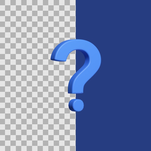 3D-Darstellung blaues Fragezeichen