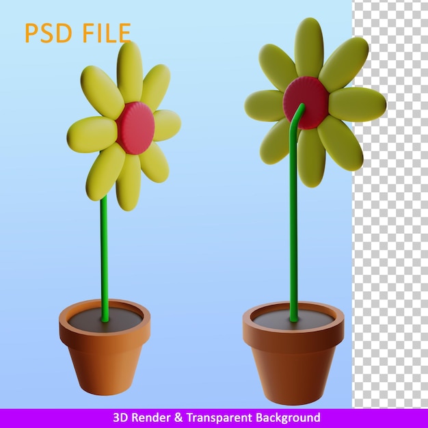 PSD 3d-darstellung blume