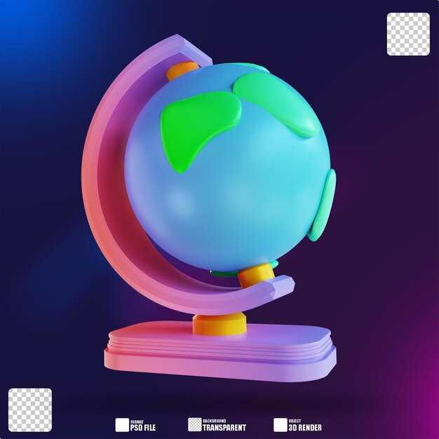 3D-Darstellung bunter Globus 4