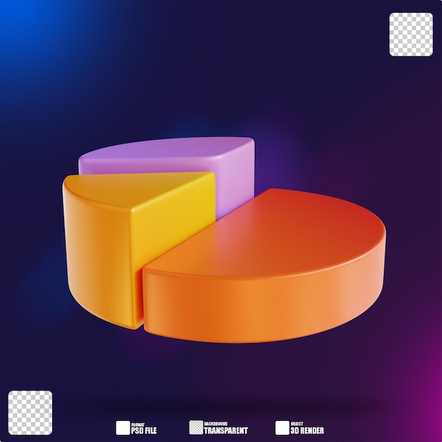 3D-Darstellung buntes Tortendiagramm 2