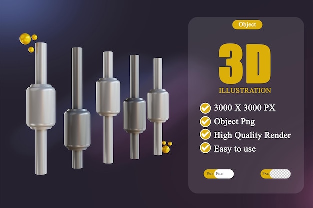 PSD 3d-darstellung candle stick bitcoin chart 2