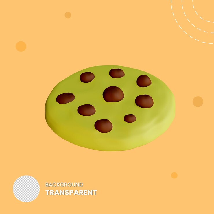 PSD 3d-darstellung cookie-objekt mit transparentem hintergrund