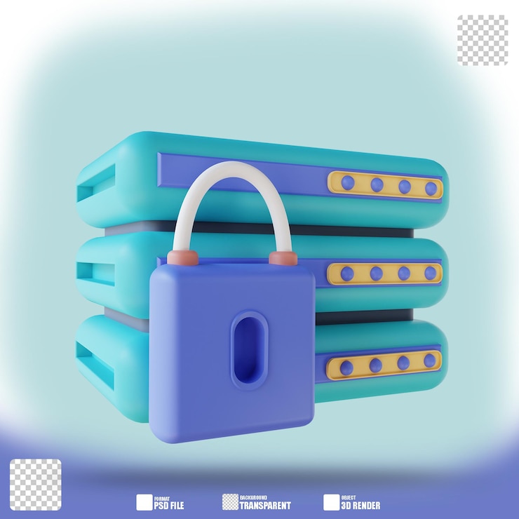 PSD 3d-darstellung datenschloss 2