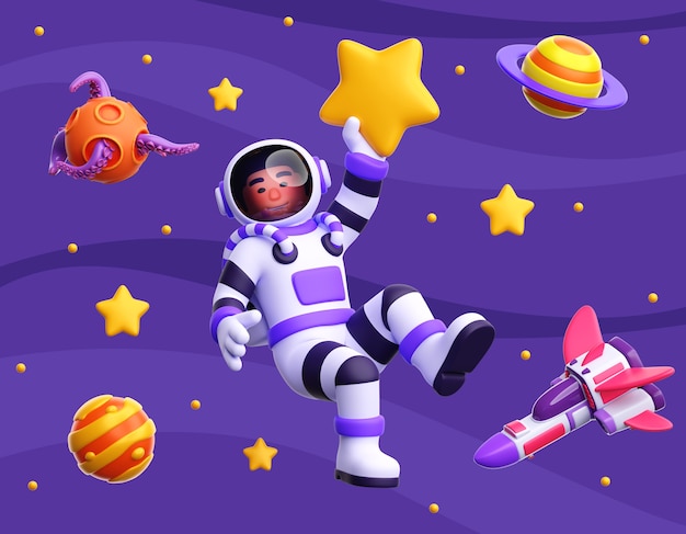 3D-Darstellung der Astronautenfigur