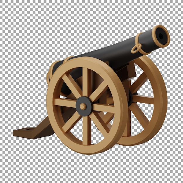 3D-Darstellung der islamischen traditionellen Kanonenillustration