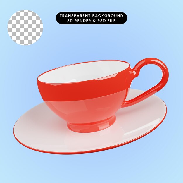 3d-darstellung der keramik-teetasse