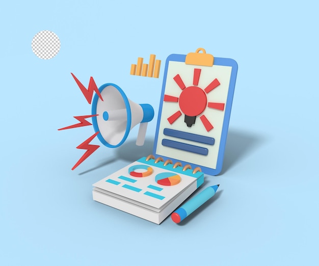 3D-Darstellung der Marketingidee