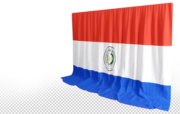 PSD 3d-darstellung der paraguayischen flagge