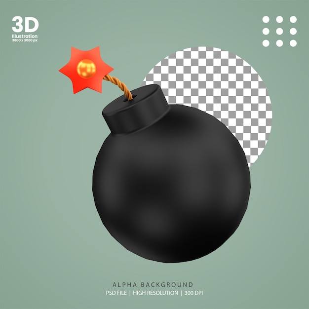 3D-Darstellung der Piratenbombe